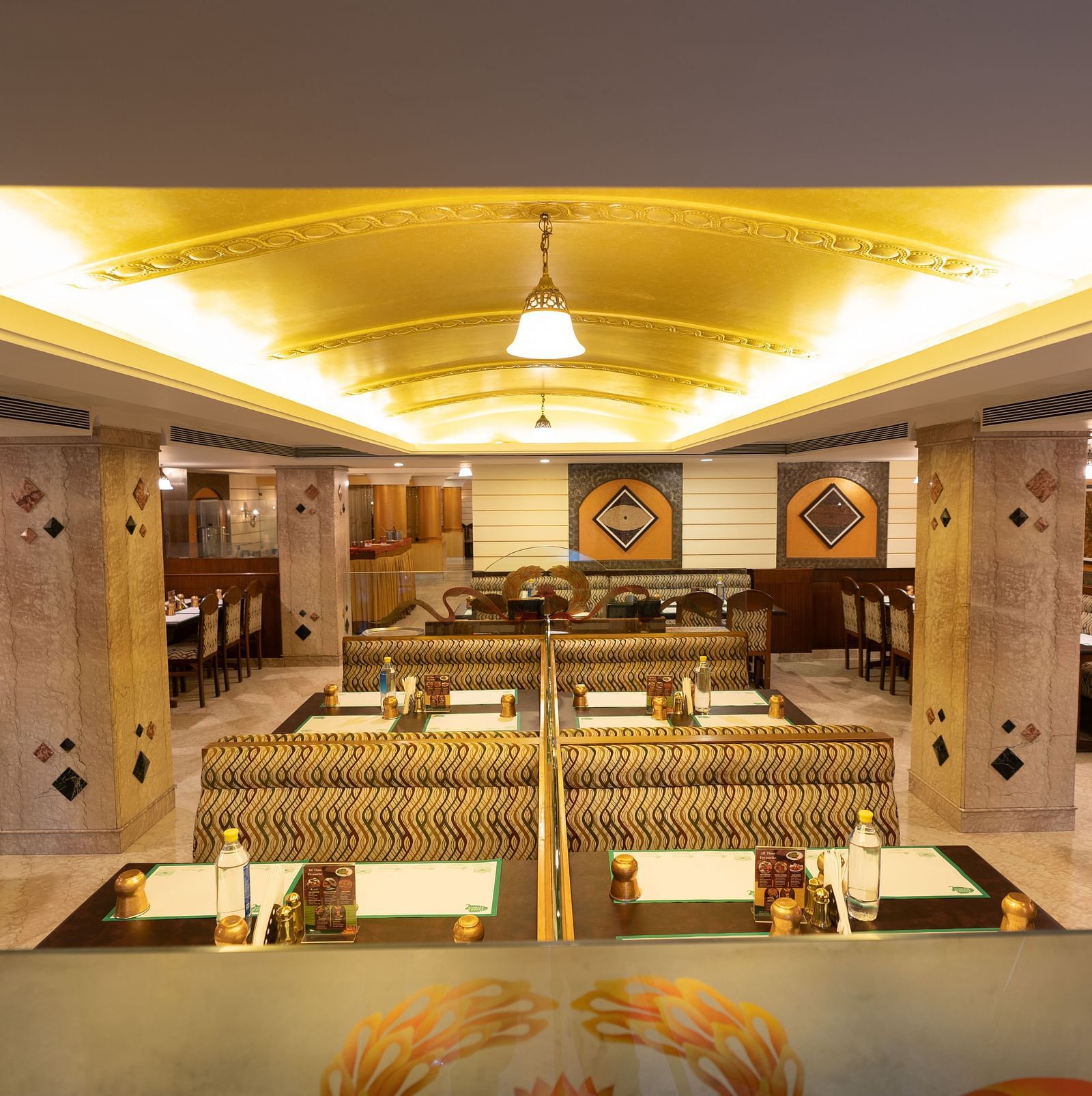 Seating arrangements inside the restaurant - Hotel Pai Comforts, JP Nagar