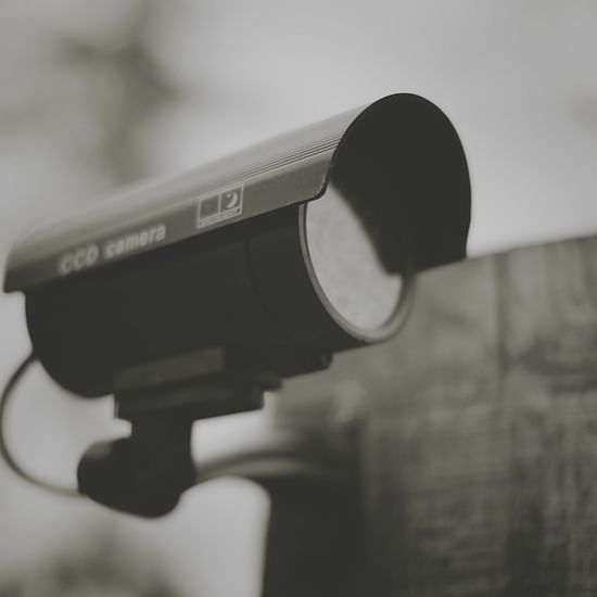 A CCTV camera installed outside