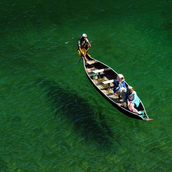 a boat on crystal clear water 39