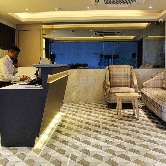 Side view of reception area at Maxxvalue Hotel MIDC,  Mumbai