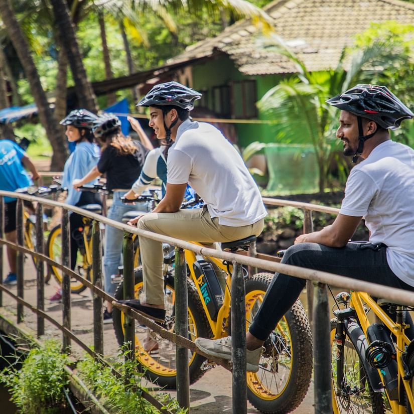 men on their e-bikes