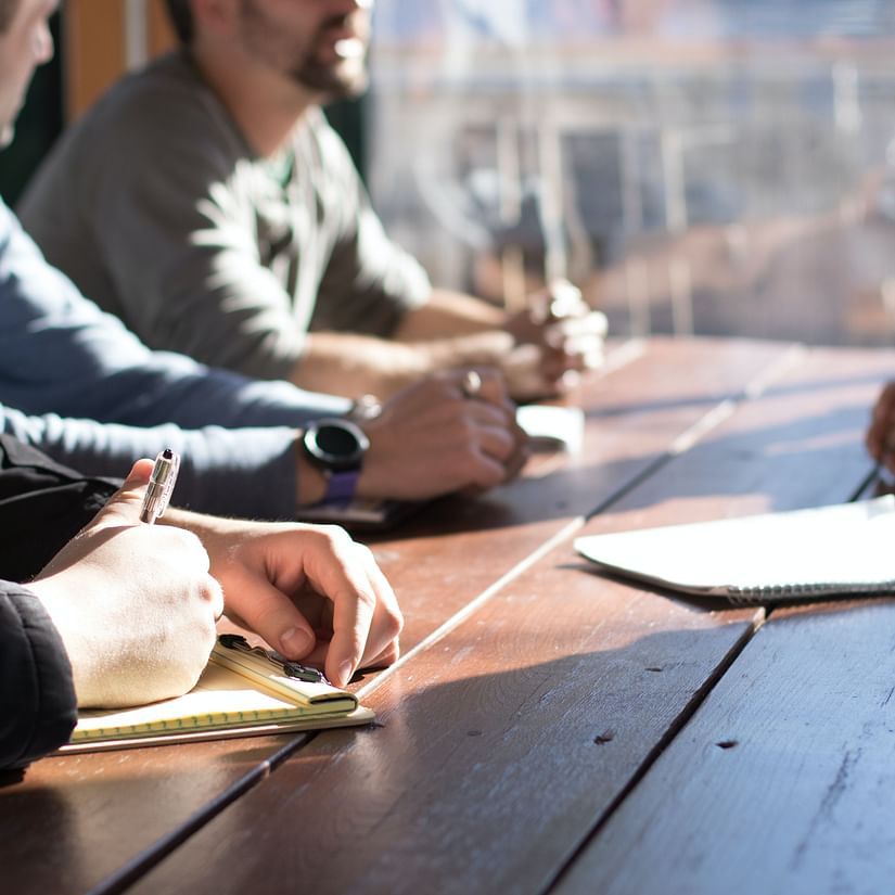 People taking notes at the meeting room in mandrem 