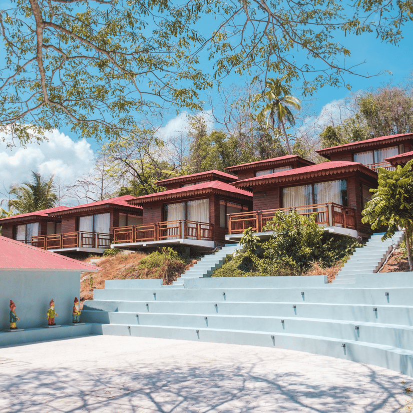 The hotel grounds with steps leading to the rooms - Symphony Samudra Beachside Jungle Resort And Spa, Port Blair
