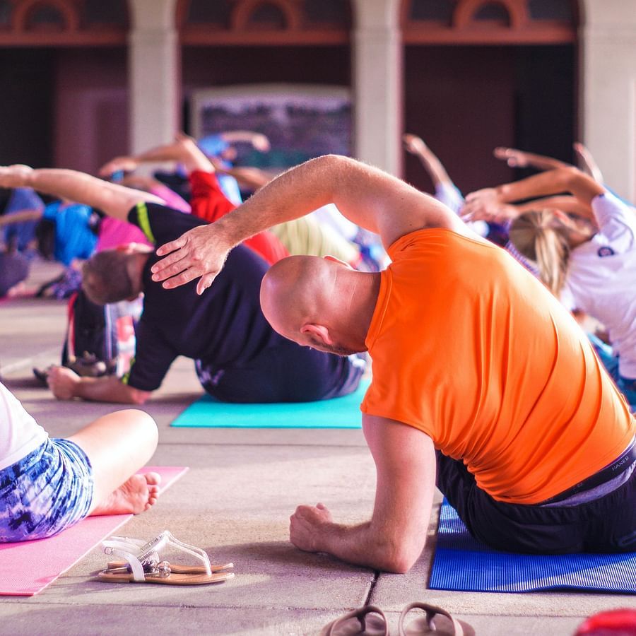 people doing yoga