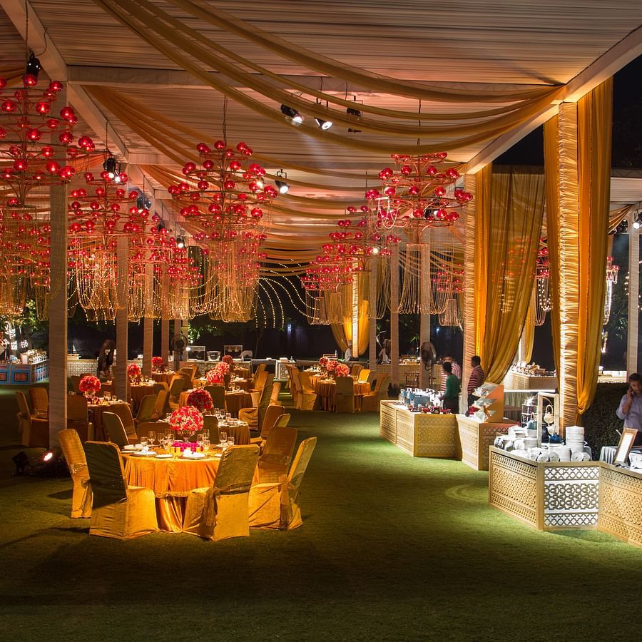outdoor event setup at heritage village resort and spa