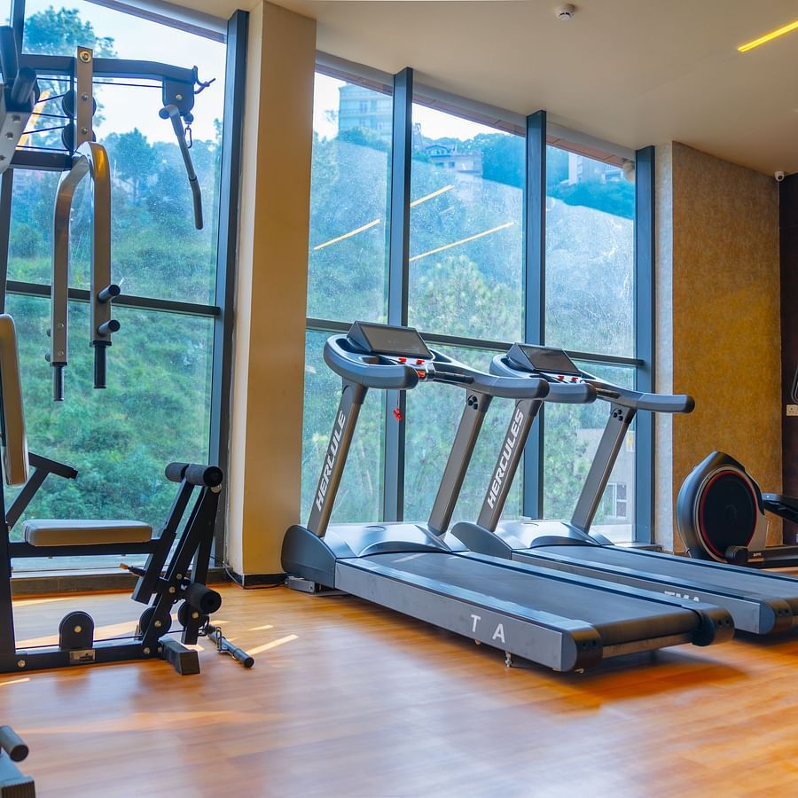 A fitness centre with various gym equippments at Montclair Ananta, Elite.