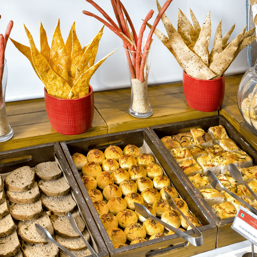 Live buffet counter featuring snacks and accompaniments at an event hosted by The Sonnet.