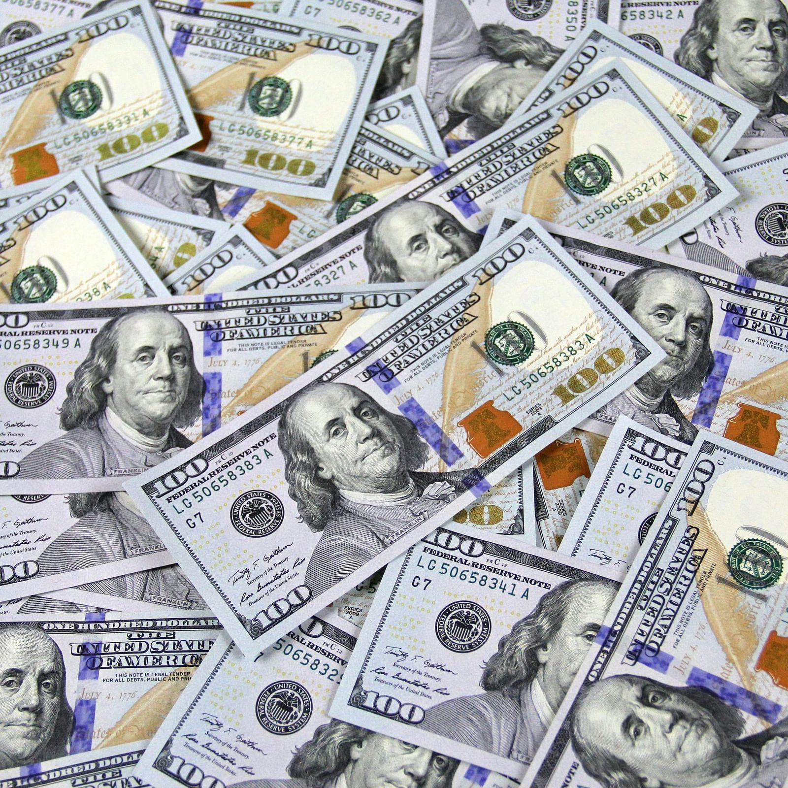 A pile of foreign currency