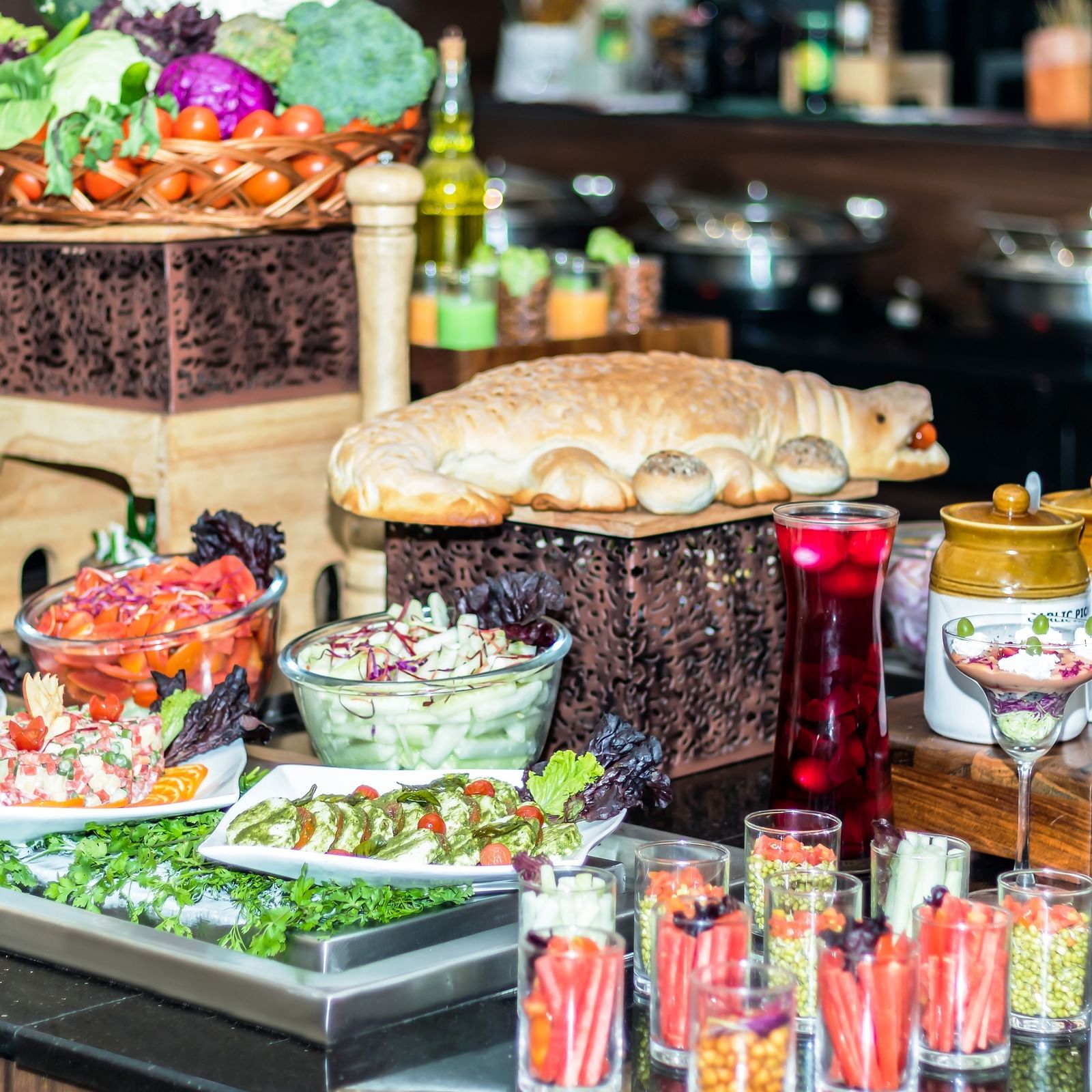 Buffet Dinner Closeup at Branche Restaurant at Golden Suites, Gurgaon