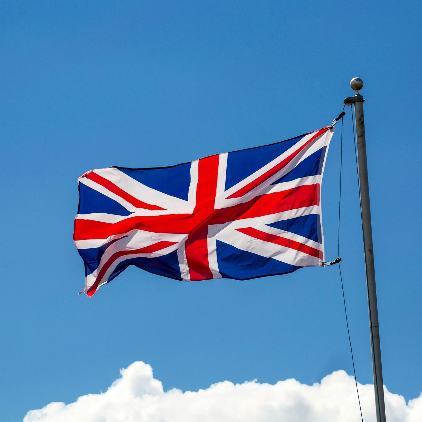 UK flag set against a clear sky