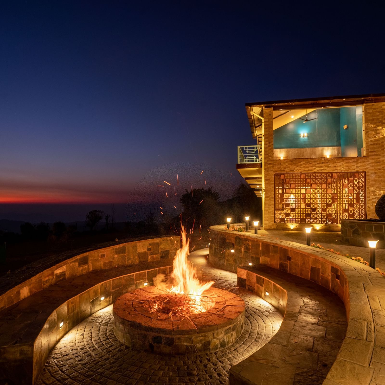 Bonfire Pit at Infinitea Retreat Bir
