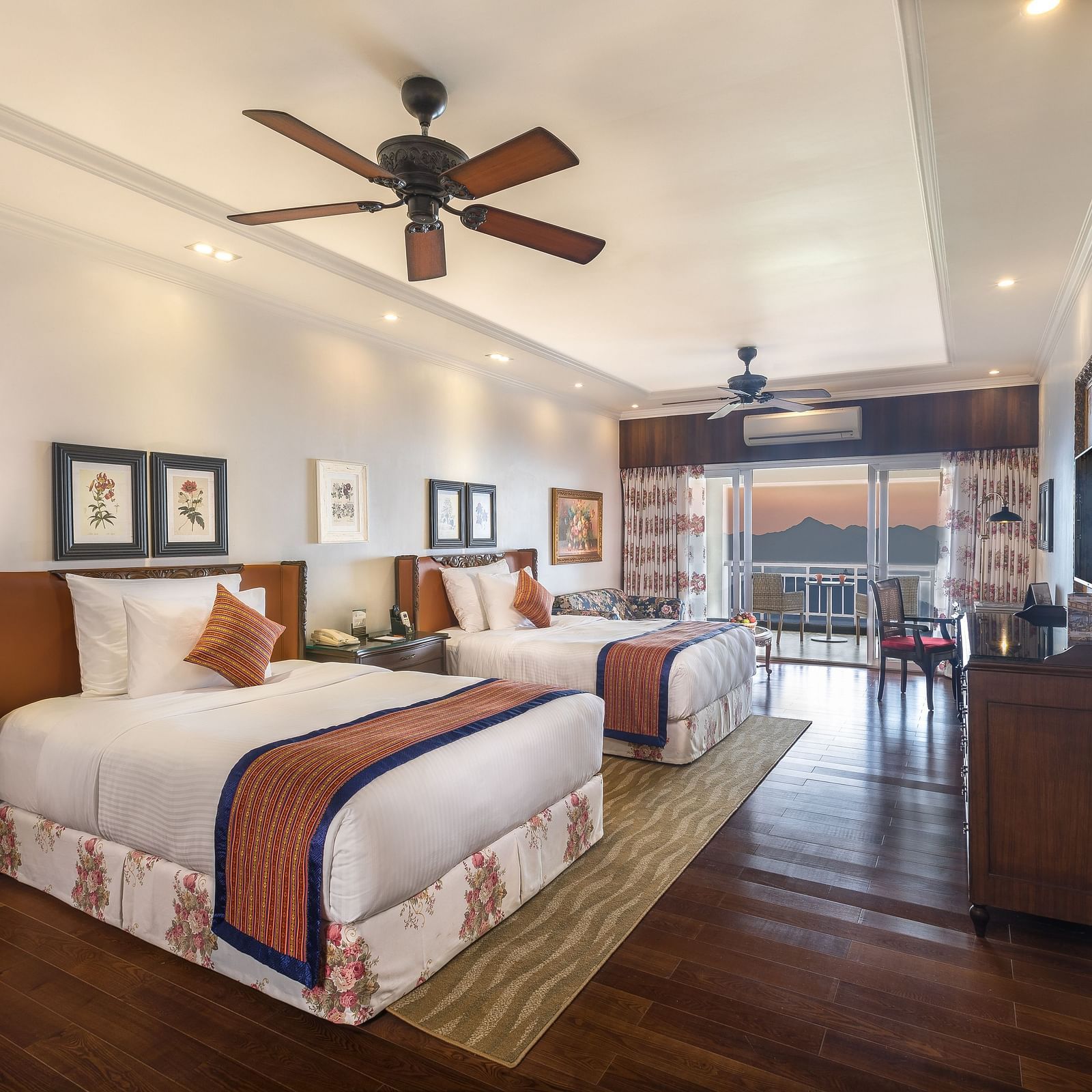 twin beds facing the TV - Mayfair Himalayan Spa Resort Kalimpong 1
