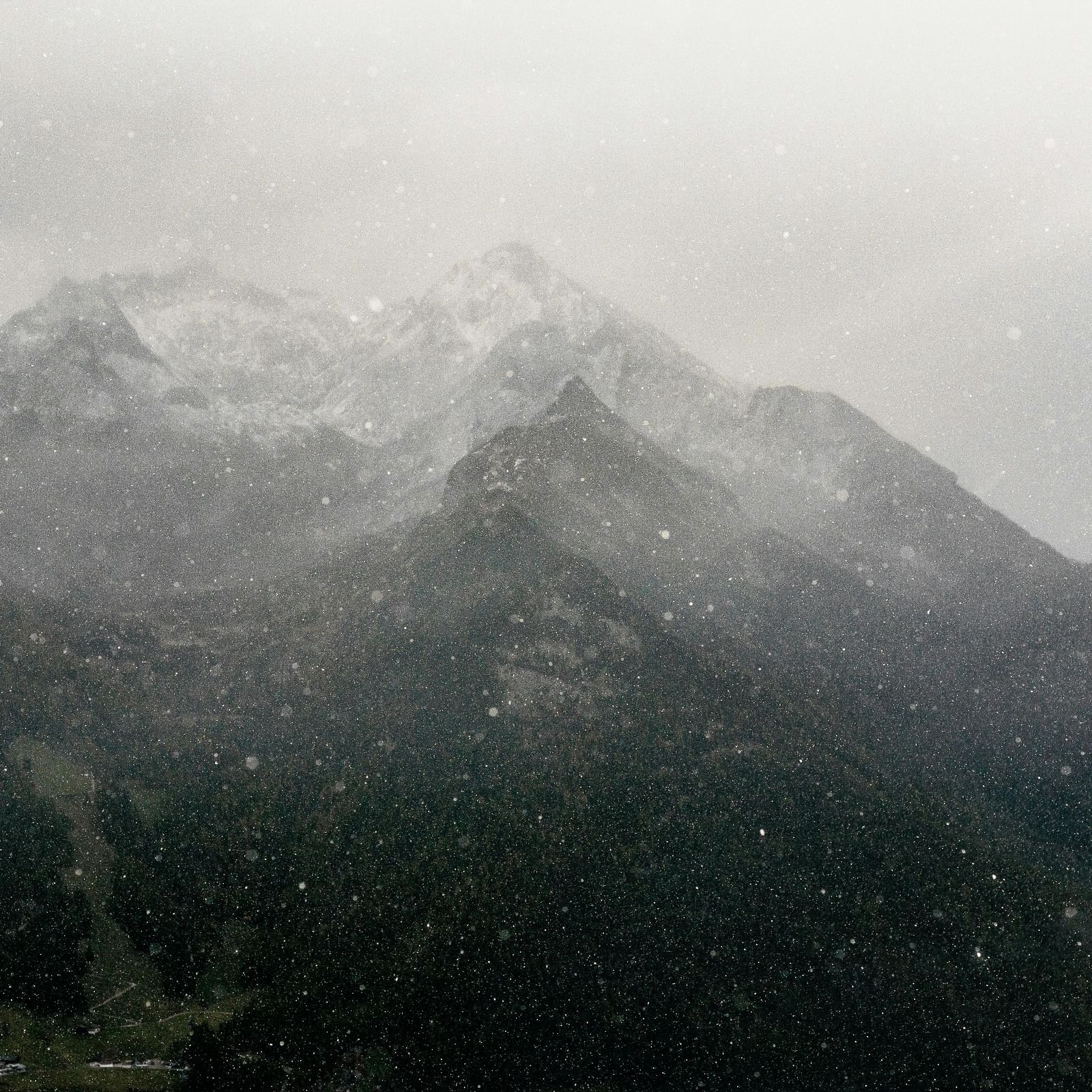 Scenic view of the mountains during snow.