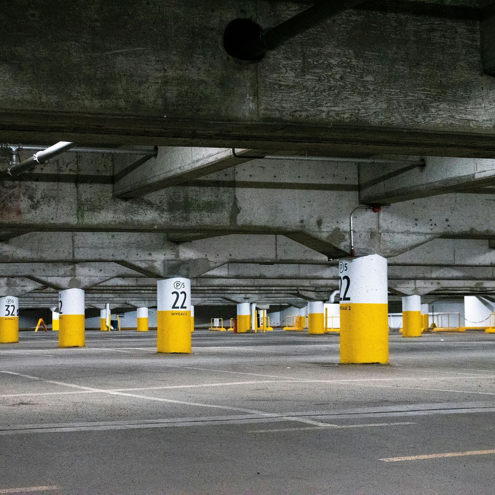 An empty parking lot area.