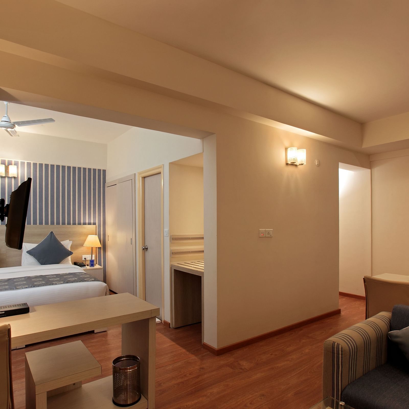 Living area of a suite at Starlit Suites, Bangalore