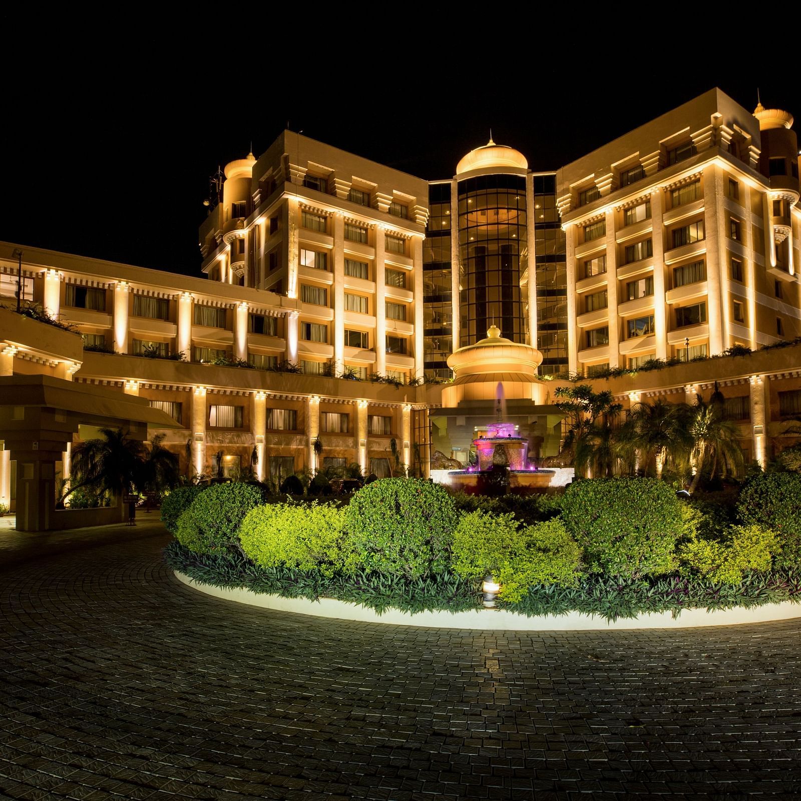 Exterior View of Swosti Grand at night