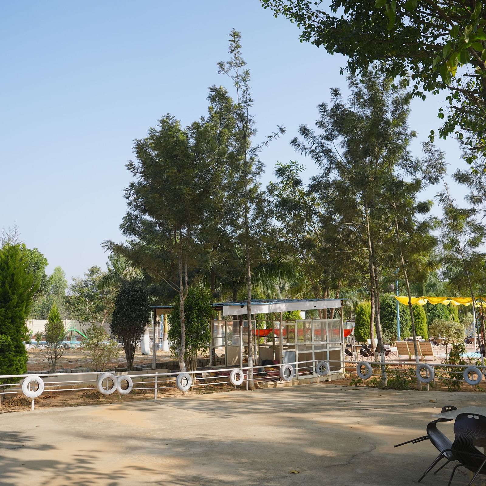 An open-area for activities during the day at The Meenakshi Resort by Welcome Inn Hospitality, Bangalore. 