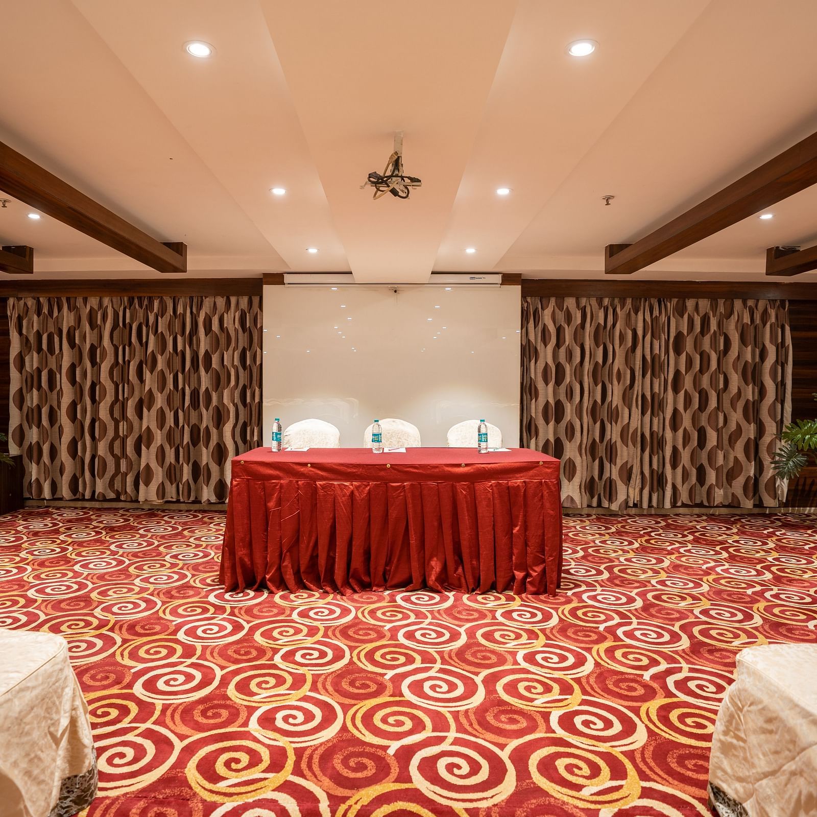 An image of the seating arrangement in the Orion hall at The President Hotel, Hubli