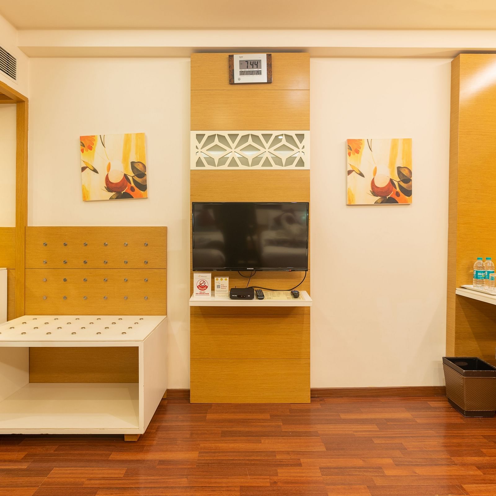 an image of room with flat screen TV at The President Hotel, Hubli