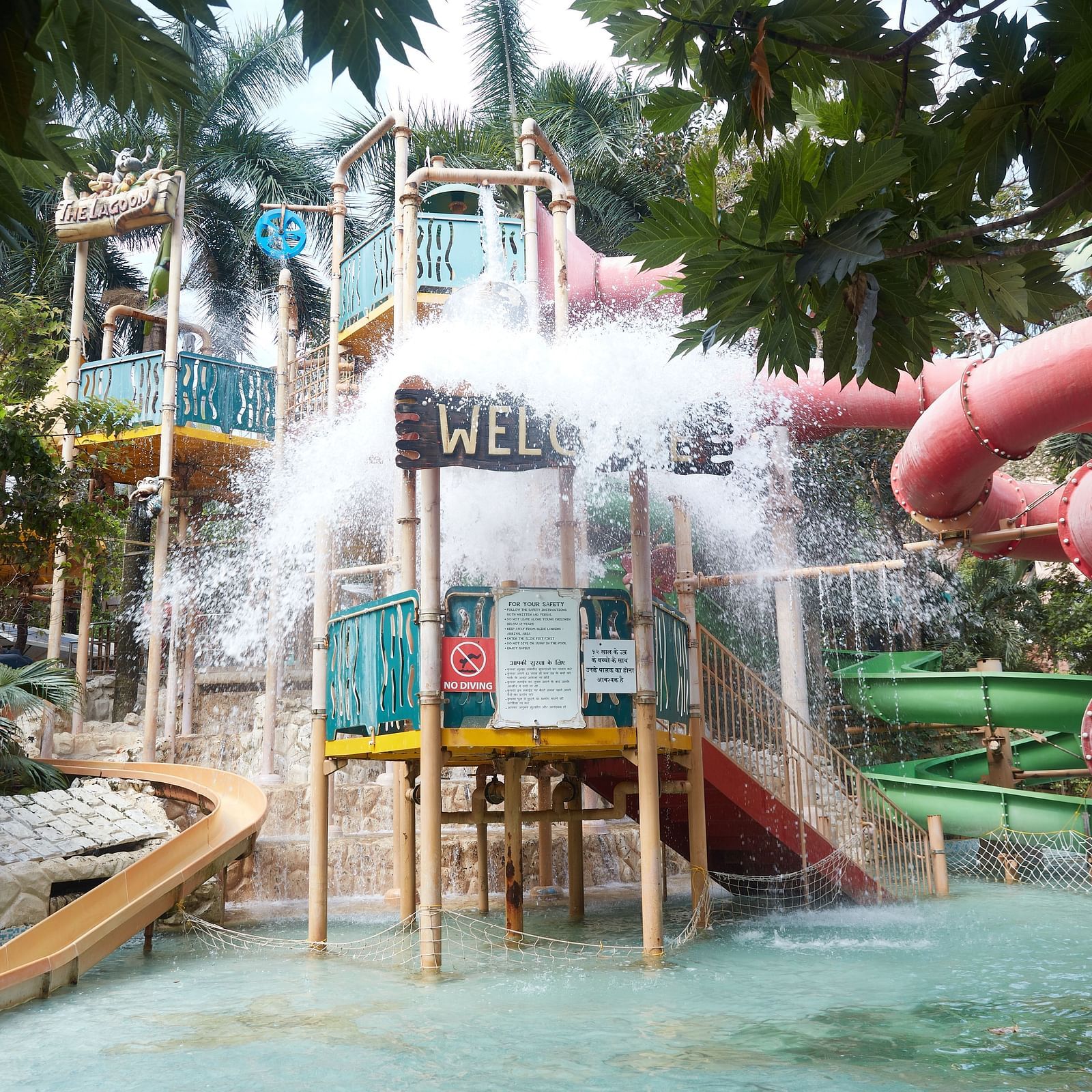 An image of the Lagoon slides at the Water Kingdom