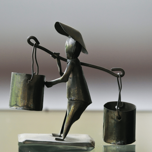 Handcrafted Dokra metal figurine representing traditional folk art.