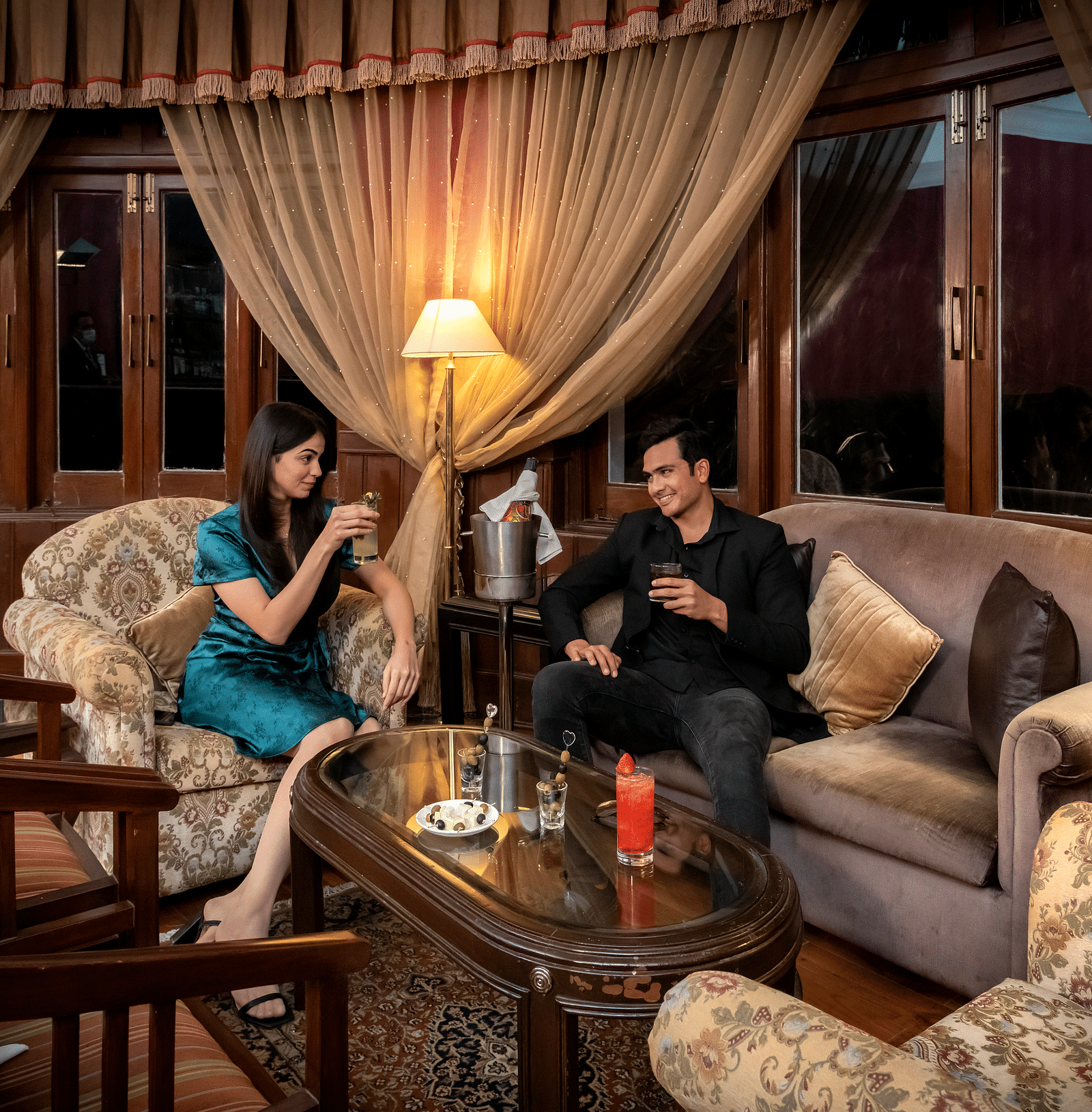 image of a couple enjoying refreshing beverages 