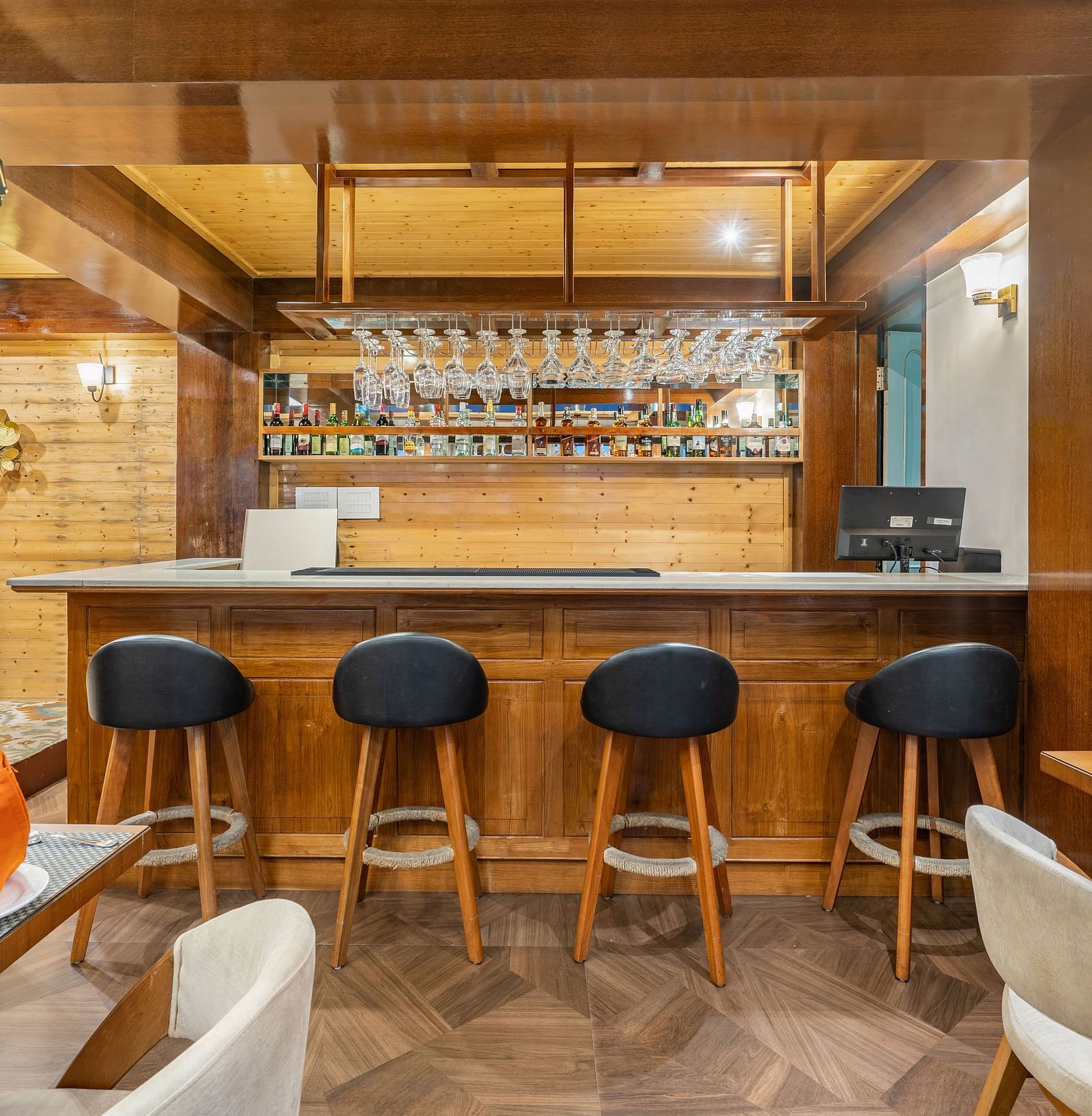 Bar counter at the restaurant at Summit Alpine Abode