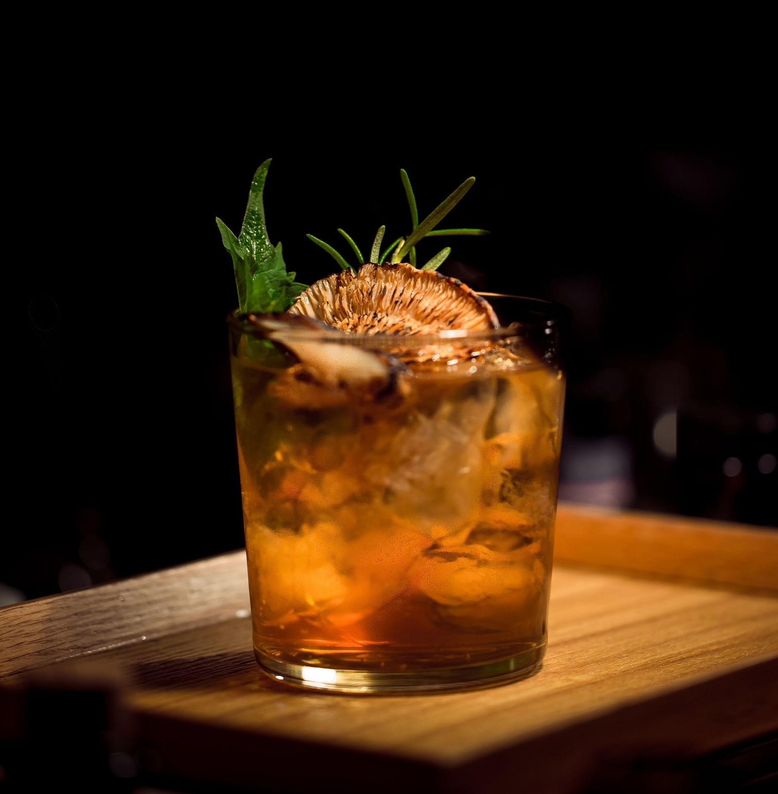 Ash-Edmonds drink served on a wooden board