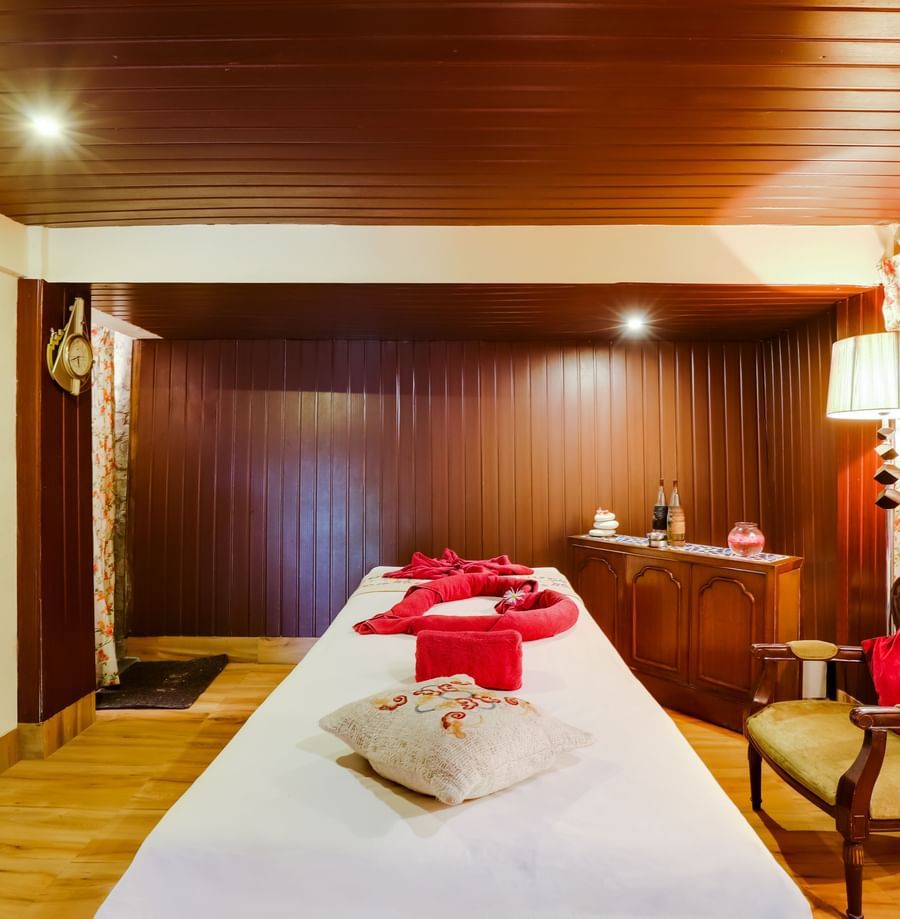 Interiors of the spa at Summit Barsana Resort & Spa, Kalimpong