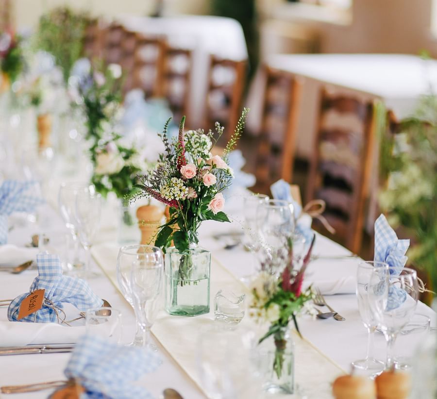 a table decorated for an event
