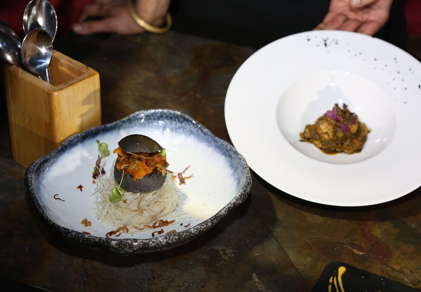 Food plated to be served at Grand Chennai By GRT Hotels.