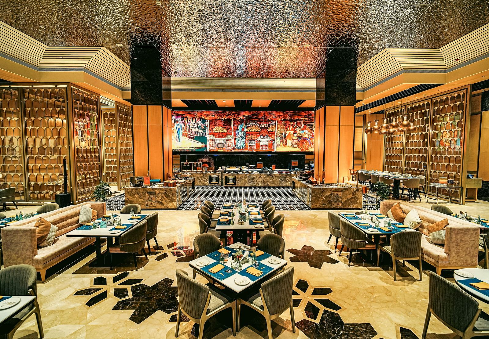 A close-up shot of the restaurant with beautifully arranged tables, showcasing its stylish ambience