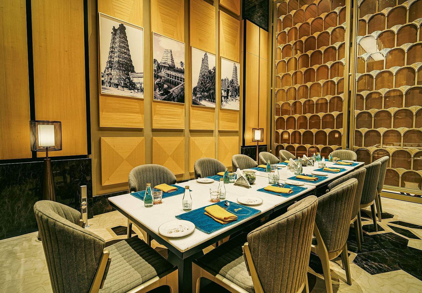 A different angle of the private dining room highlighting its elegant and cosy setting