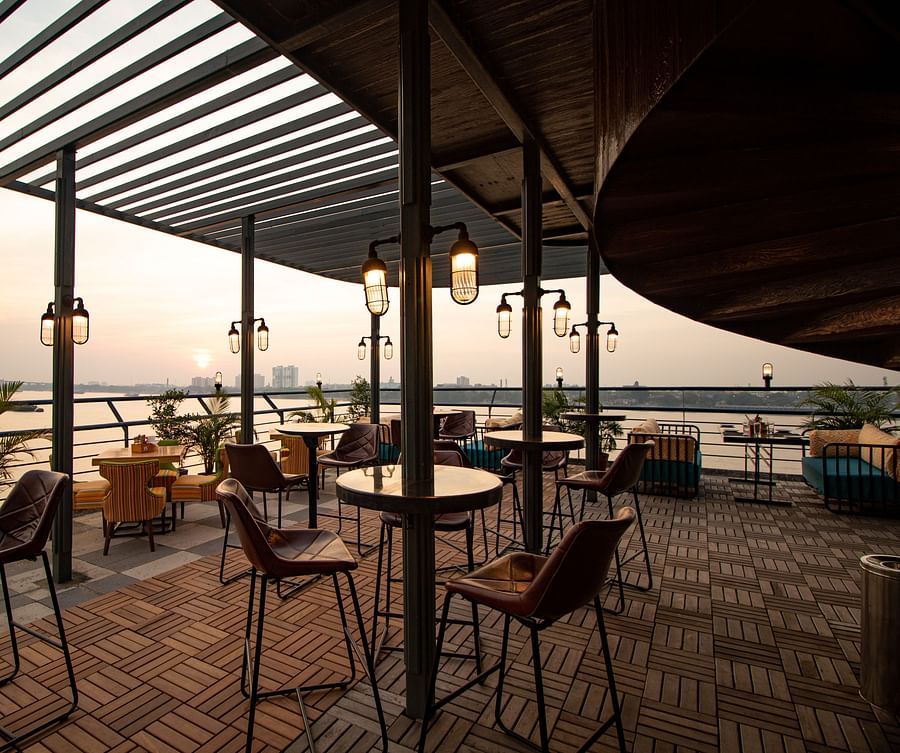 alt-text outdoor seating area at our restaurant