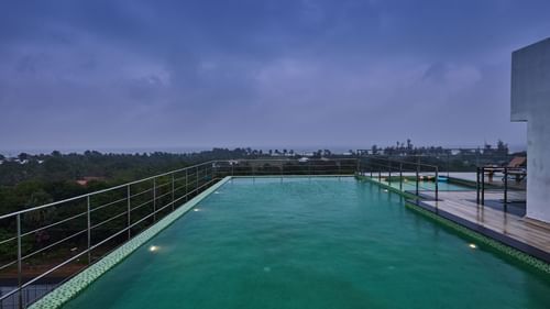 the rooftop swimming pool at Grand Continent, Mahabalipuram