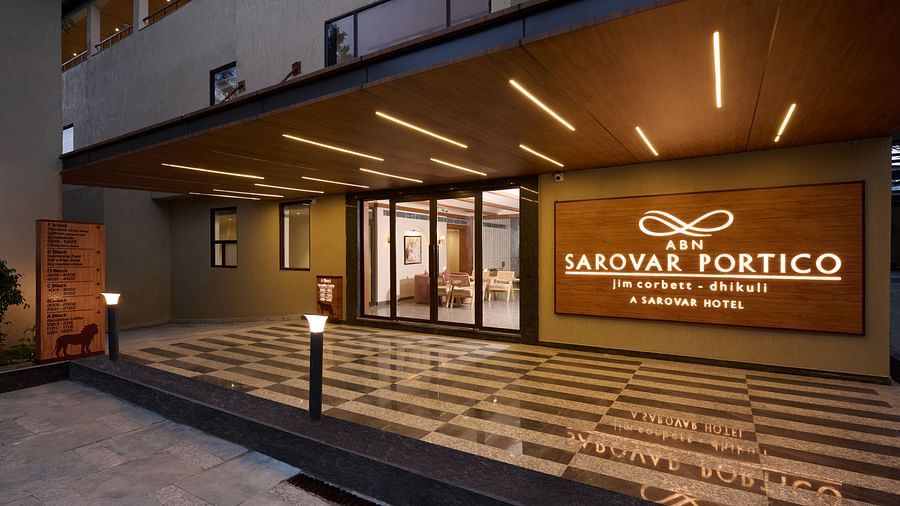 view of the entrance of ABN Sarovar Portico, Jim Corbett