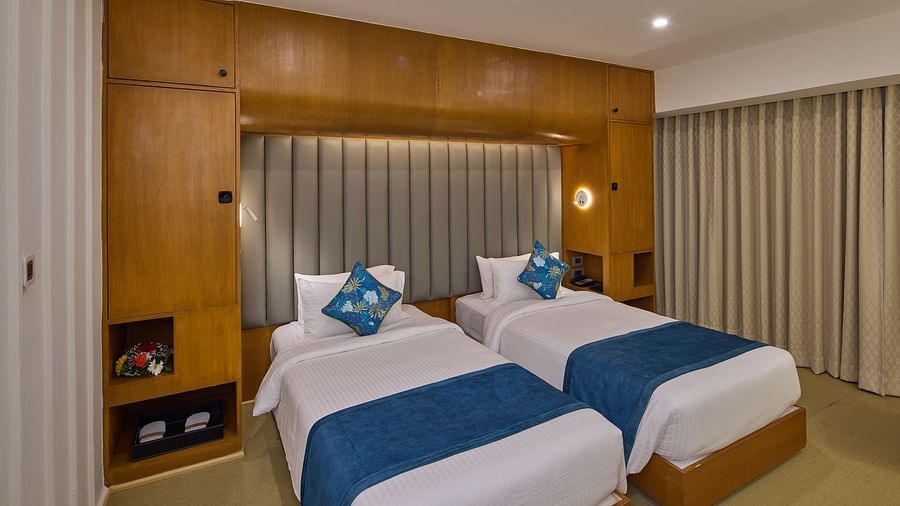 twin beds in The Grand Deluxe Twin at Grand Continent, Mahabalipuram