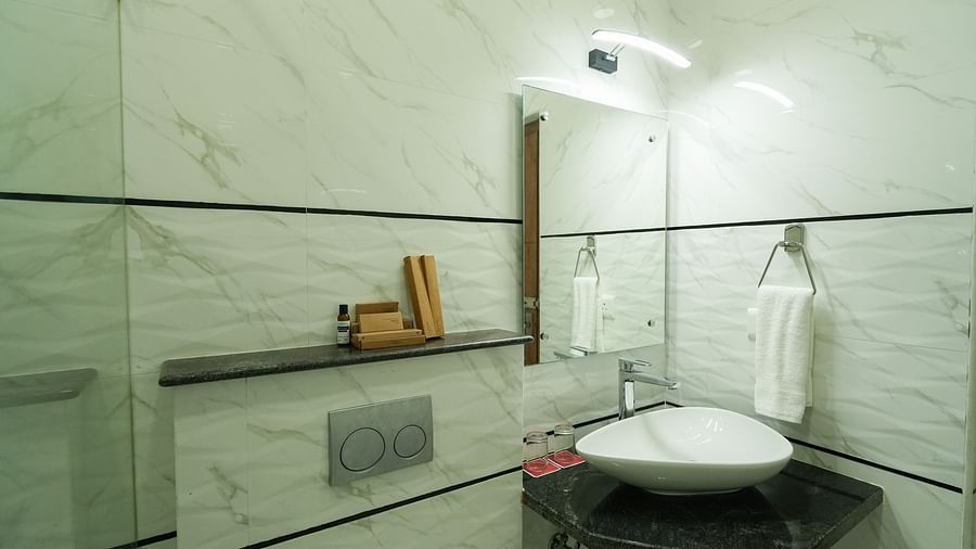 A modern and clean bathroom with a sink - MGM Whispering Wind's Resorts