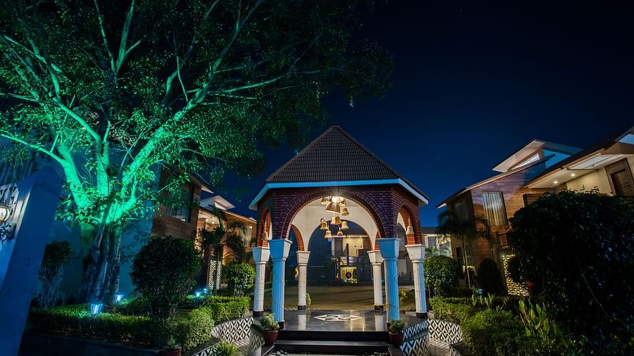 Night View of Entrance of the Maharaja Villa in The Wedlock Greens Hotel & Resort, Dhanbad