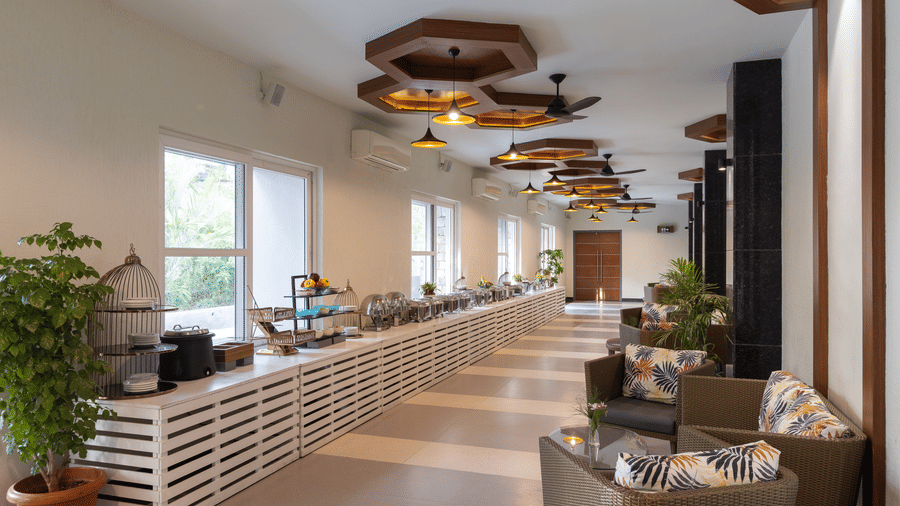 Hive banquet hall with contemporary interiors at The Golden Tusk, Jim Corbett