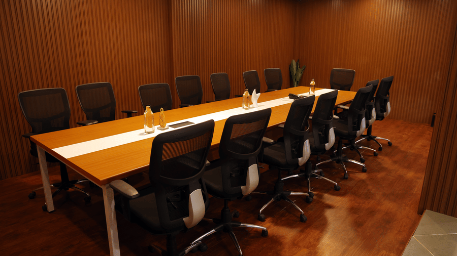 Executive meeting room at Darza Resort with elegant furnishings, comfortable seating and professional amenities, offering an ideal venue for business meetings, workshops and private discussions.