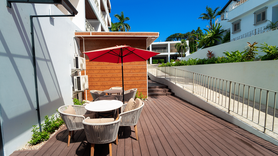 A smoking area at our hotel in Montego Bay, Jamaica - Hotel 39, Jamaica (Montego Bay)