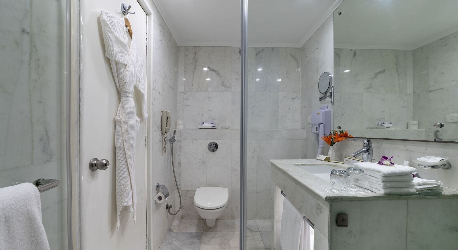 Deluxe Room bathroom with a shower cubicle