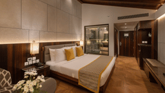 bedroom of the Ocean View King Room in South Goa