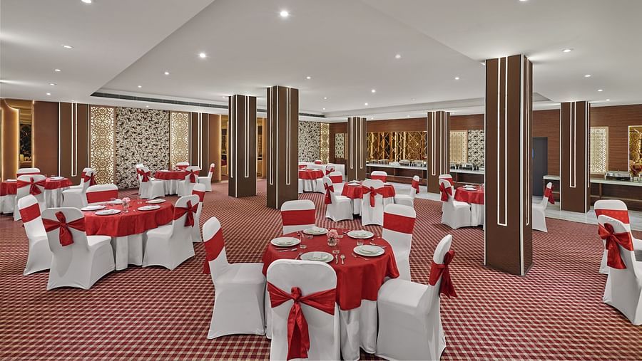 An image of our beautiful banquet hall seen from afar - Deventure Sarovar Portico, Patel Nagar