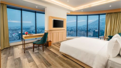 Junior Suite with panoramic city views and contemporary décor at Sarovar Portico, Ajmer.