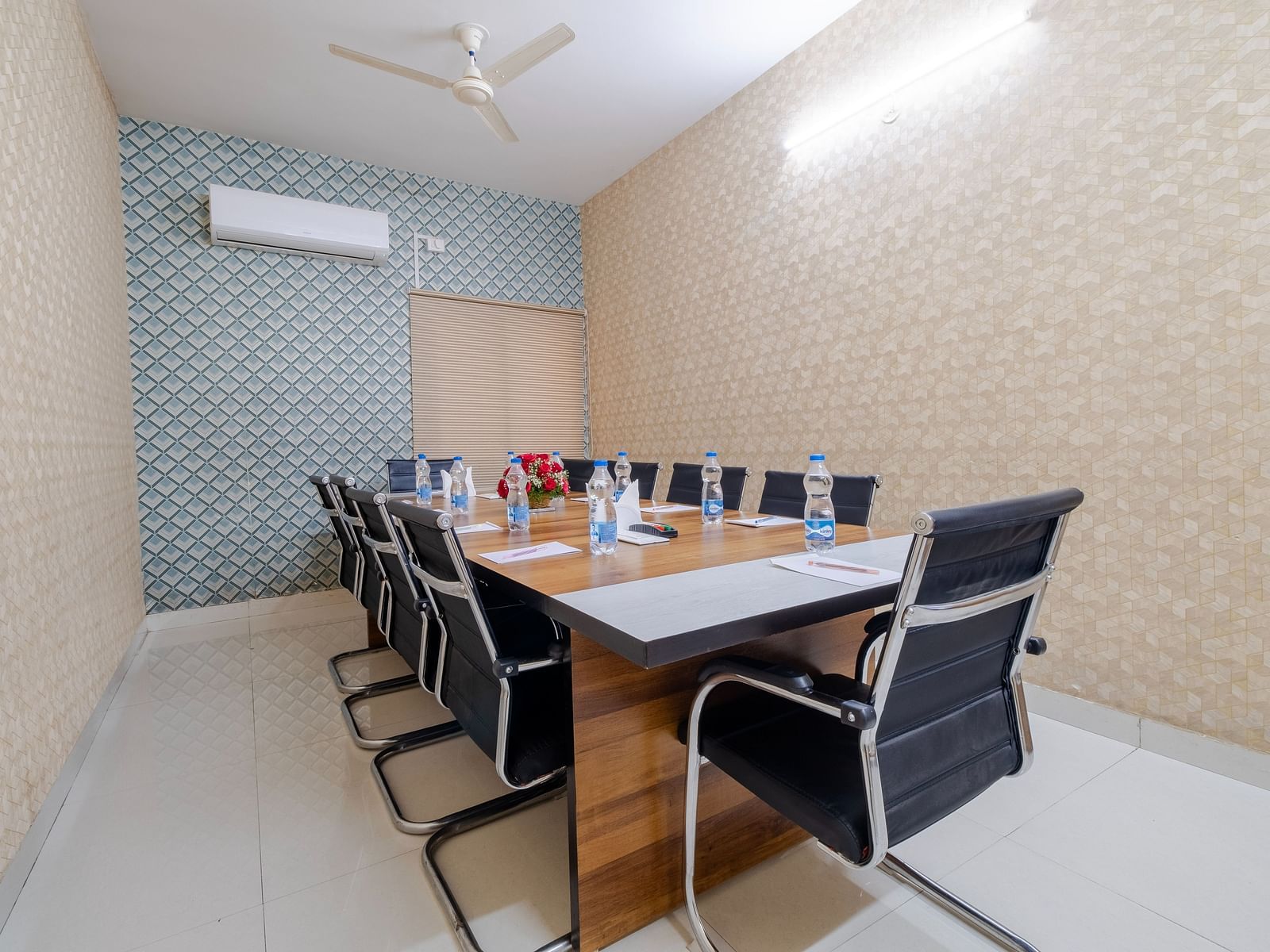 Boardroom setup with table and seating at Lemonridge Hotels