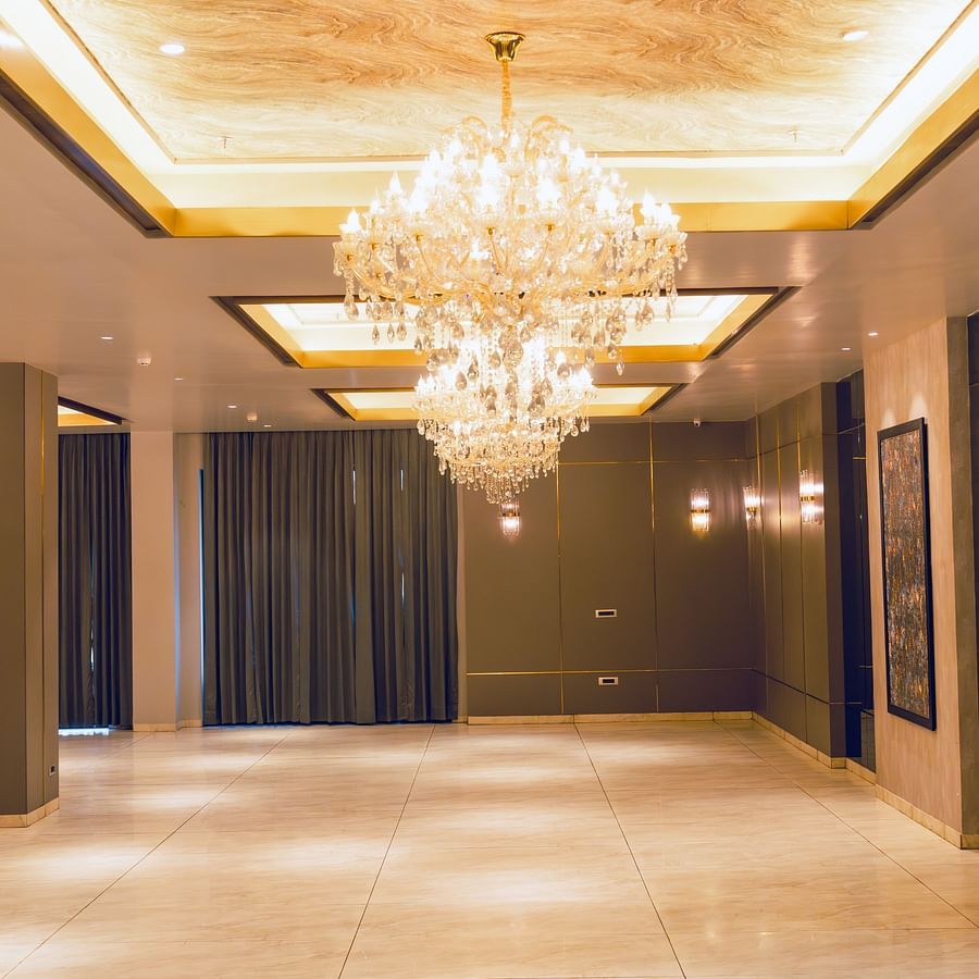 A banquet hall decorated with lights at Montclair Ananta, Elite.