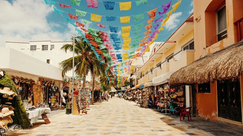 A colorful street market