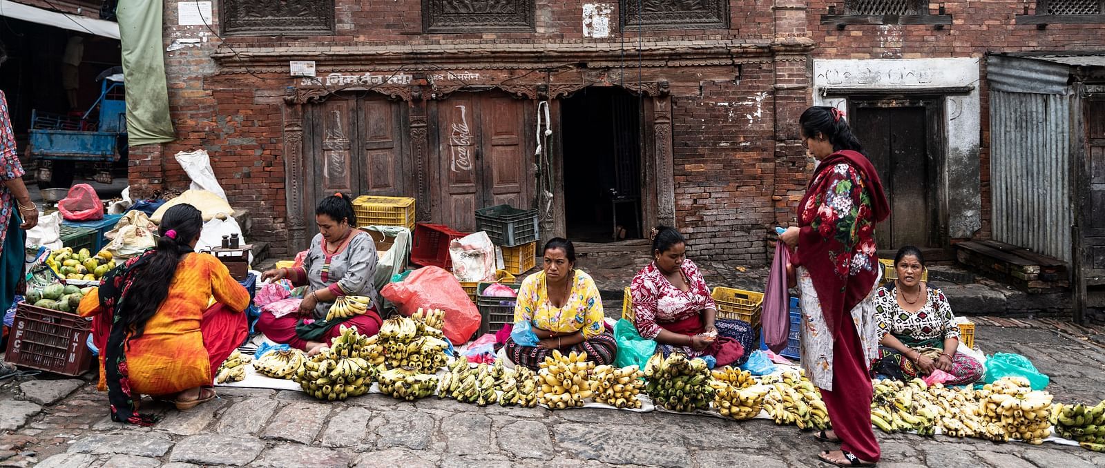 Women selling fruits in the morning